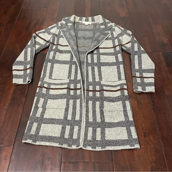 Monteau Los Angeles Sweater Coat Women’s Small Gray And Black Cardigan - Picture 2 of 7